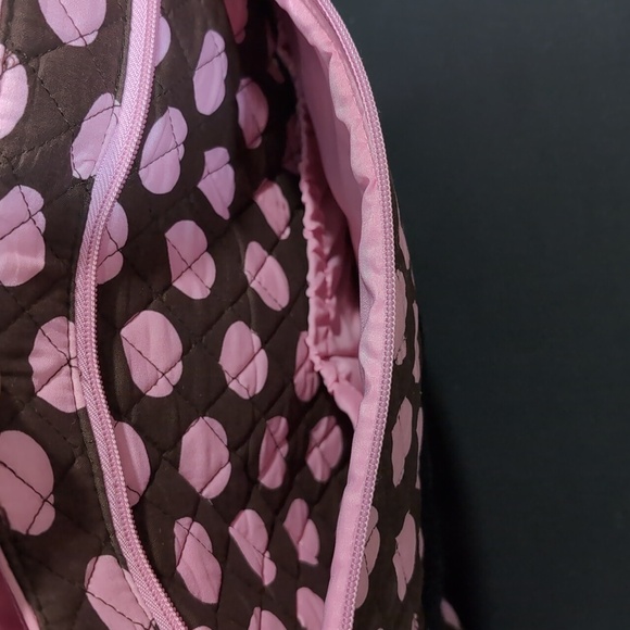 Belvah Beauty and Quality Pink/Brown Polkadot Quilted Tote Bag/Messenger Bag. - Picture 11 of 15